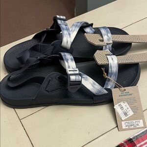 Chaco Tie-Dye and Blue Adventure Sandals